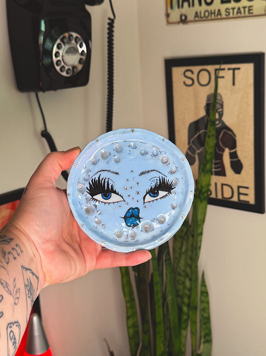 PREORDER: Moon Trinket Dish — 4-5” Hand-Painted Moon