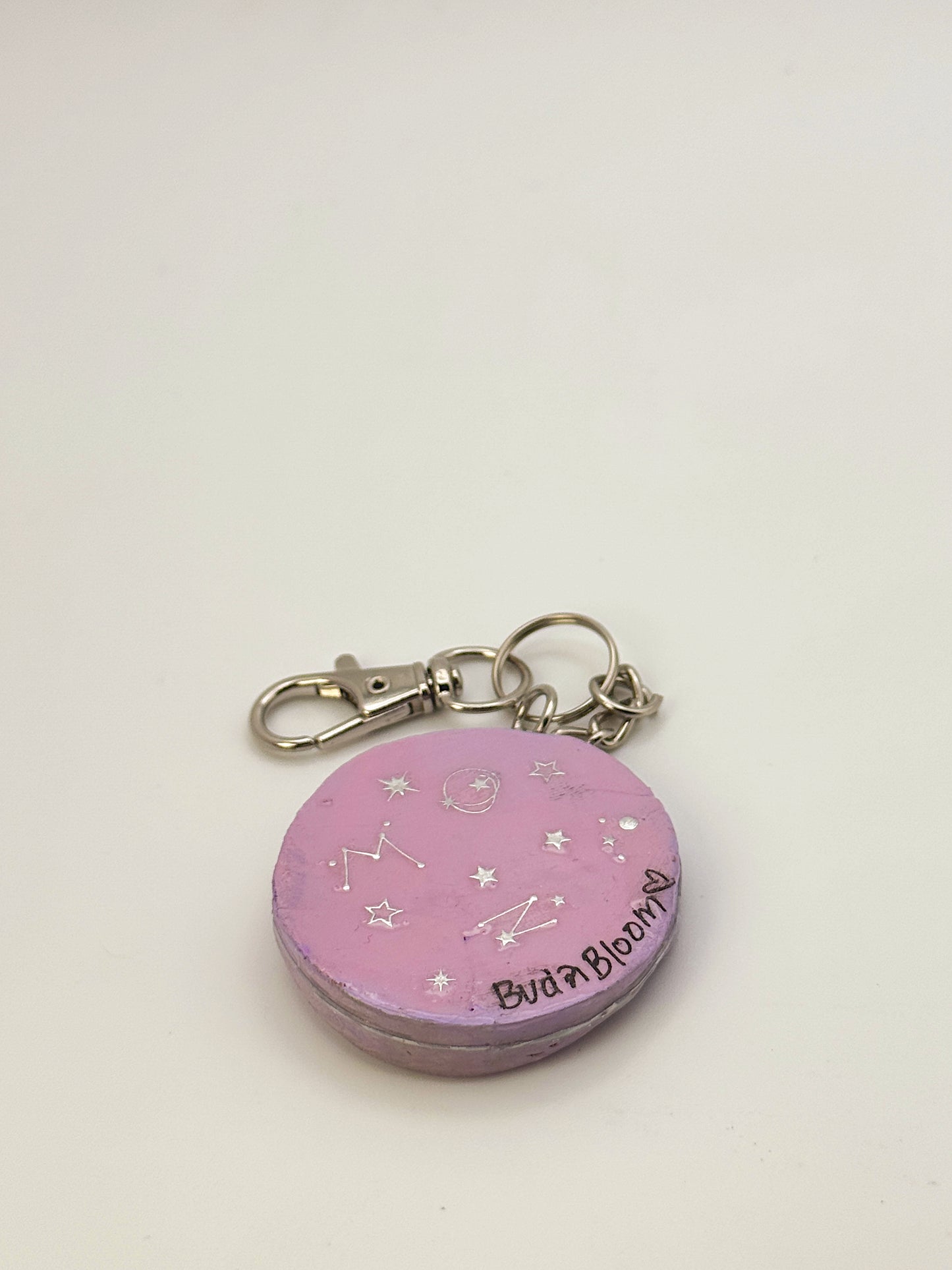 Lavender Mini Moon Babe Keychain – Hand-Sculpted Polymer Clay (1.5–2”)