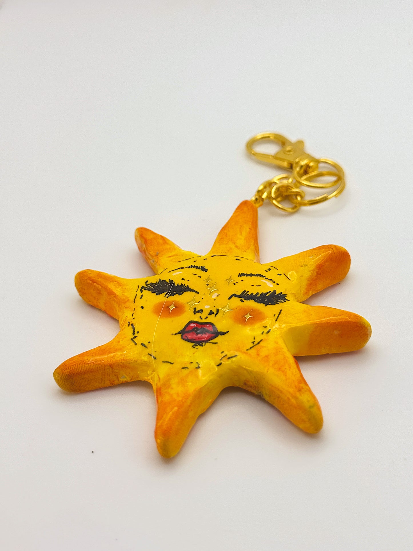 Hand-Painted Sun Keychain – Bud & Bloom Original