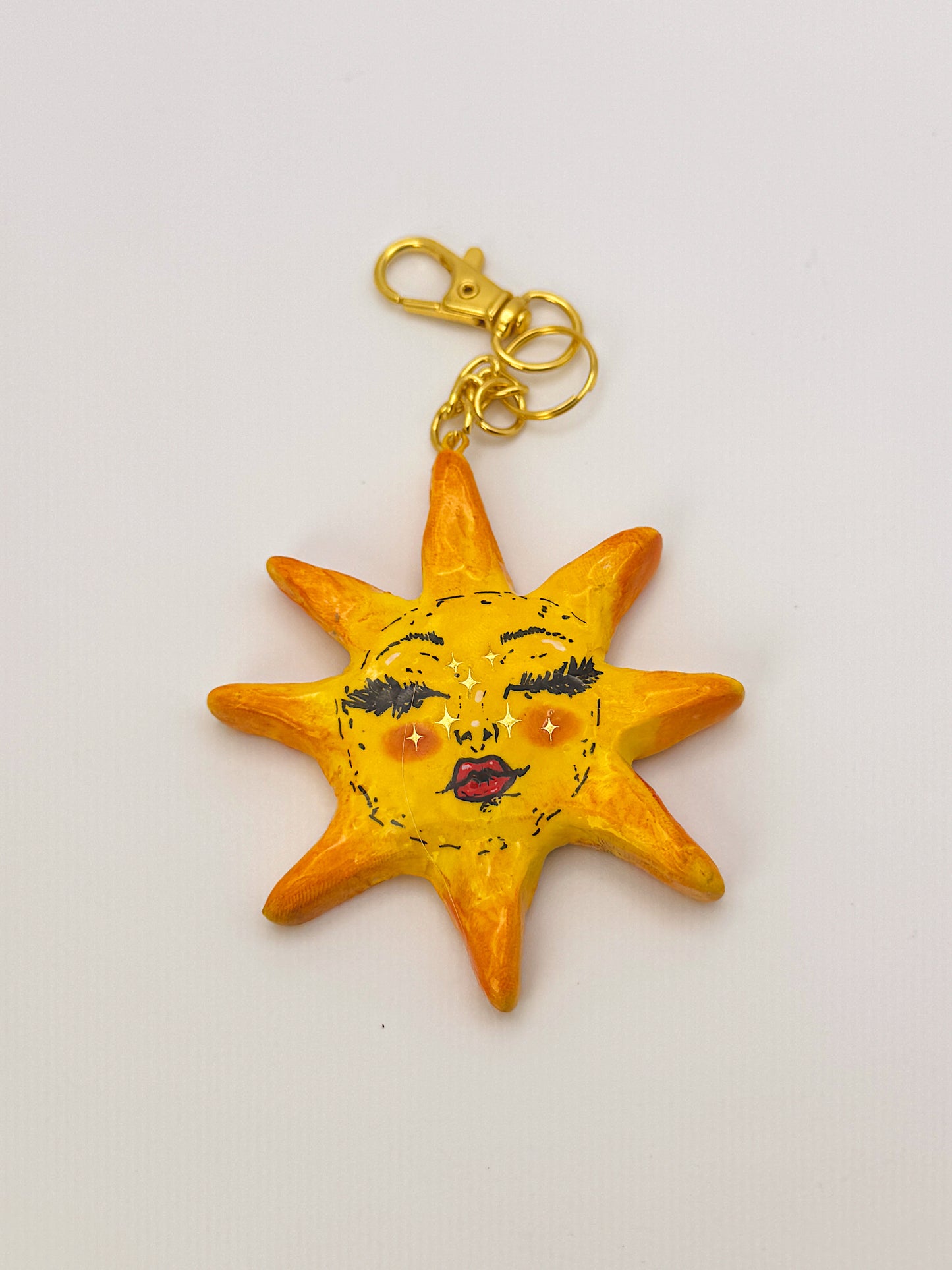 Hand-Painted Sun Keychain – Bud & Bloom Original
