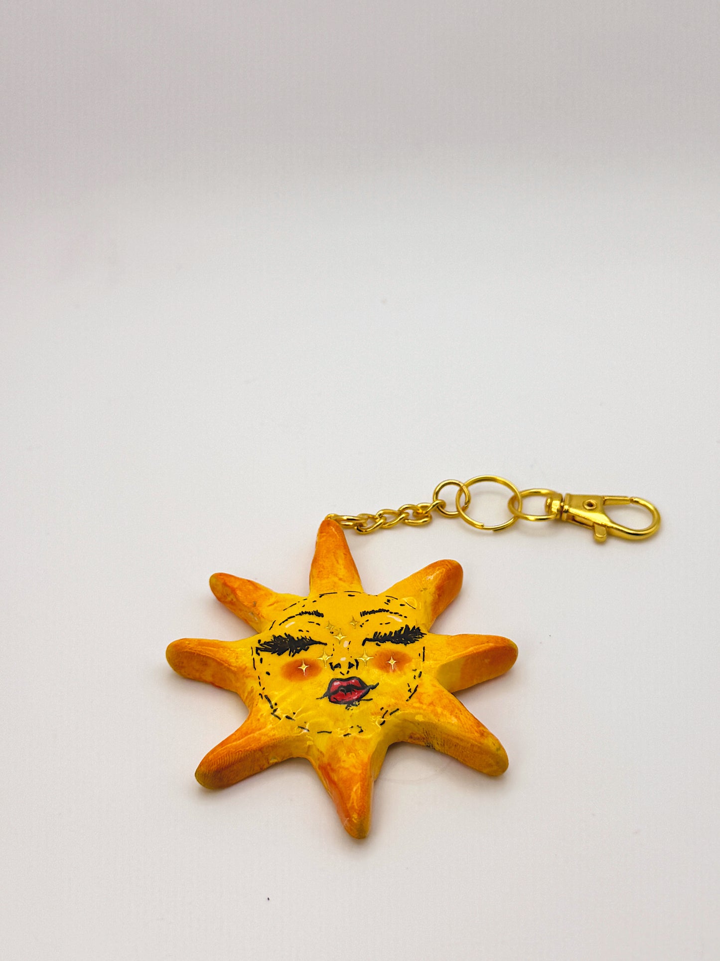 Hand-Painted Sun Keychain – Bud & Bloom Original