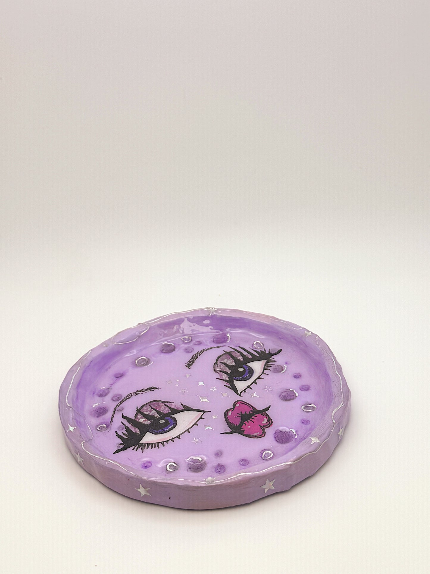 Lavender Lunar Babe Trinket Dish — 4.5- 5” Hand-Painted Moon