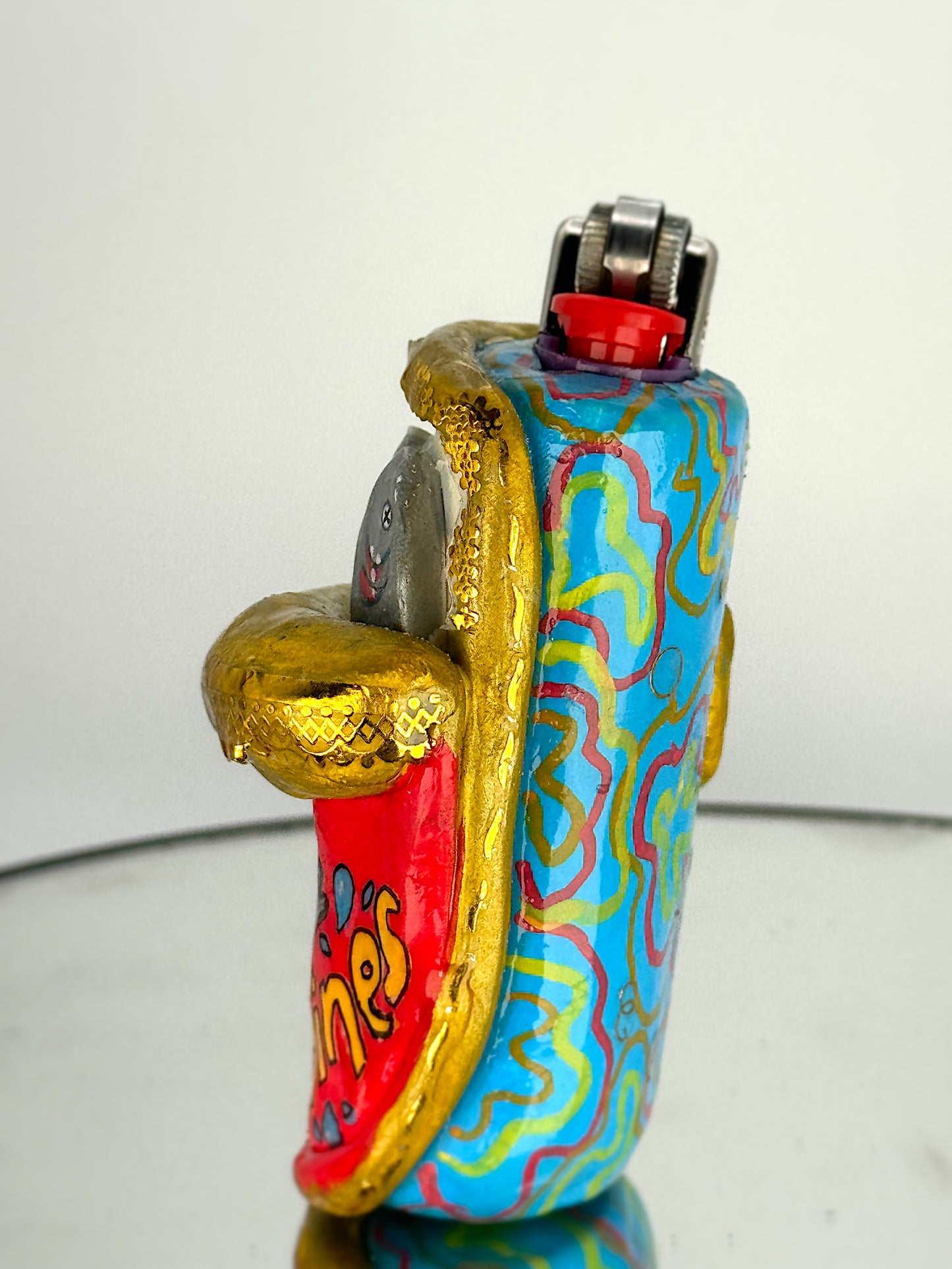 Handmade Sardine Can Lighter Case– Funky Polymer Clay Sculpture