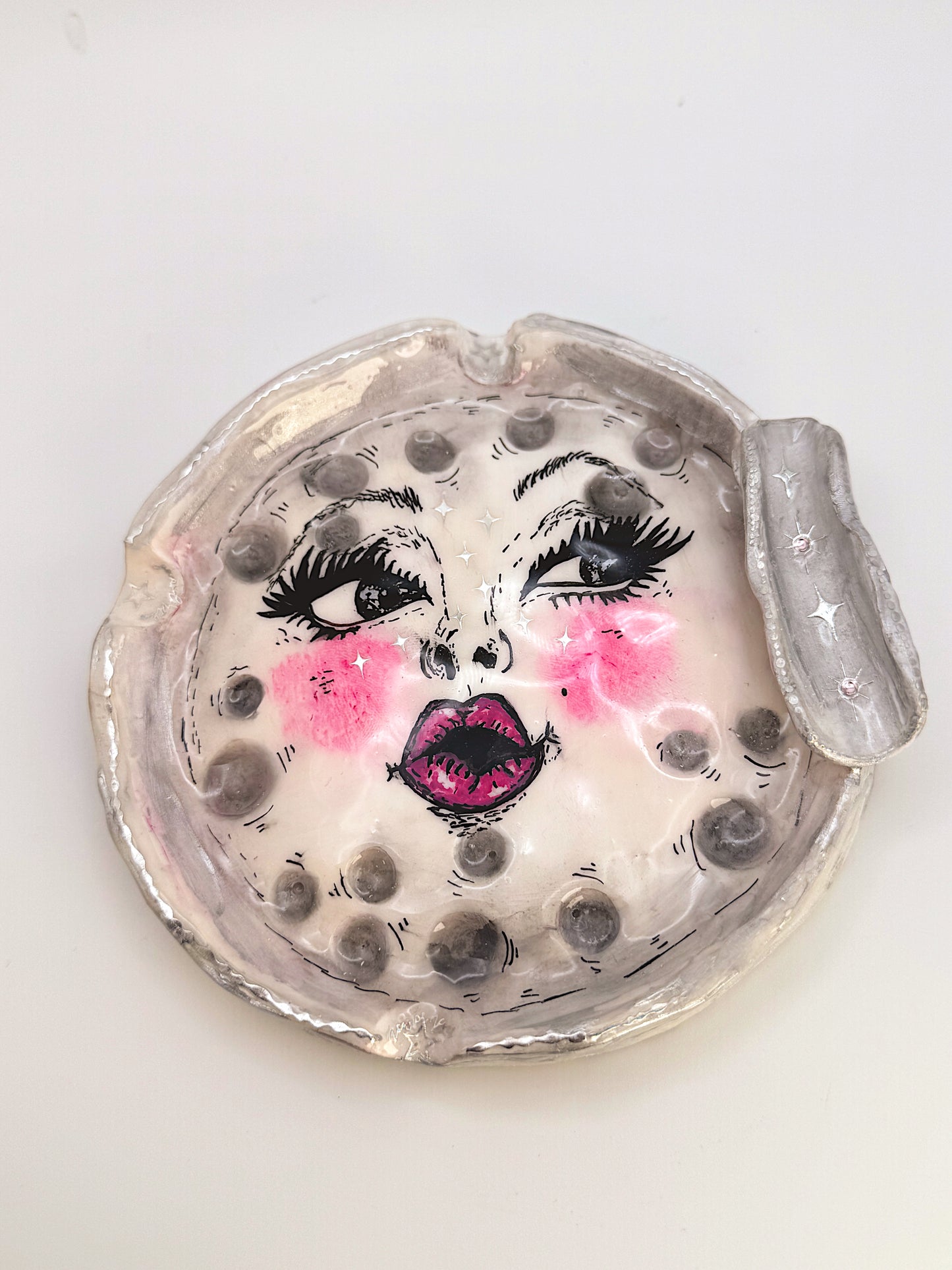 Handmade Moon Ashtray or Trinket Dish | Celestial Art | Viral Moon Face