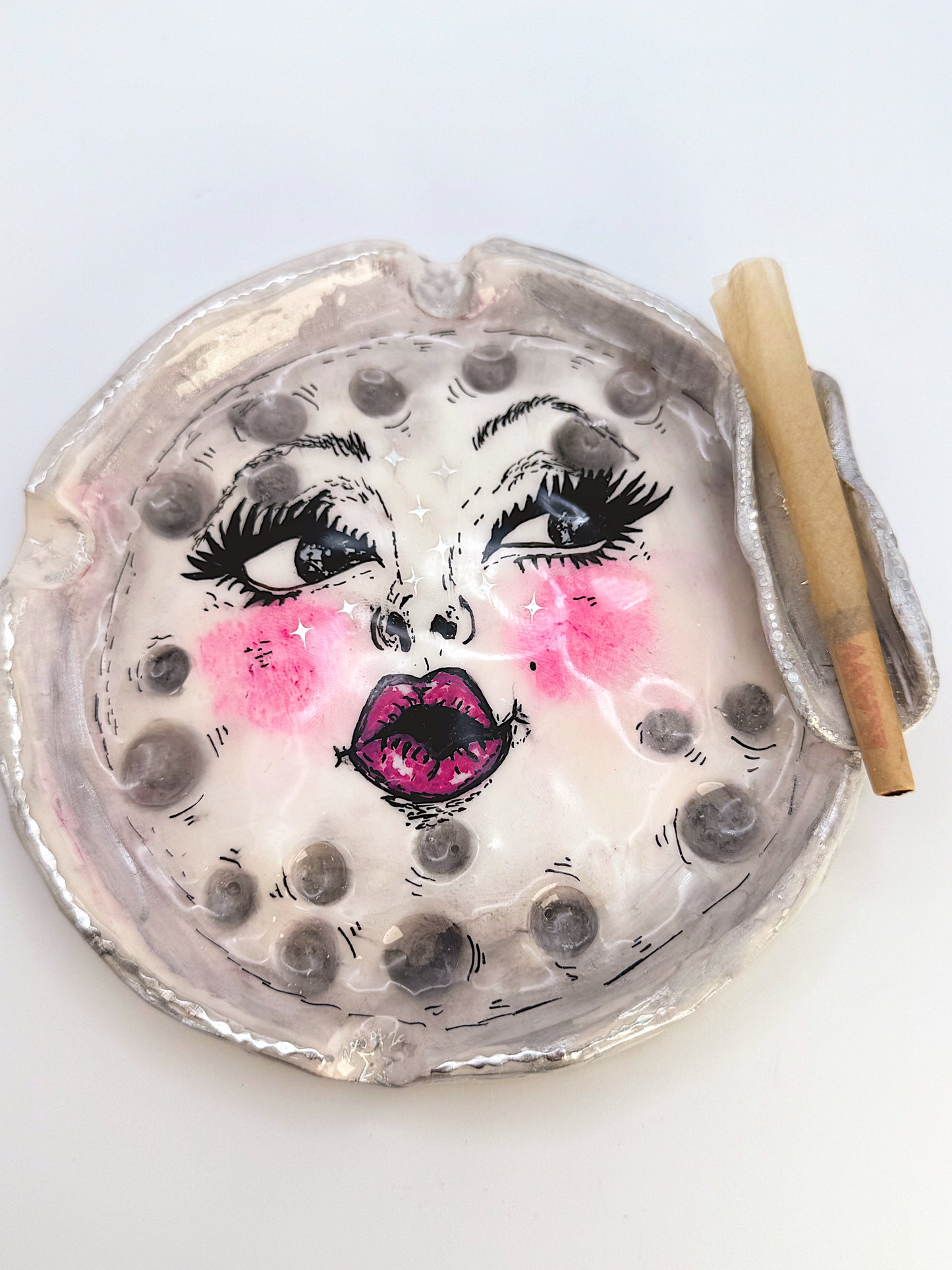 Handmade Moon Ashtray or Trinket Dish | Celestial Art | Viral Moon Face