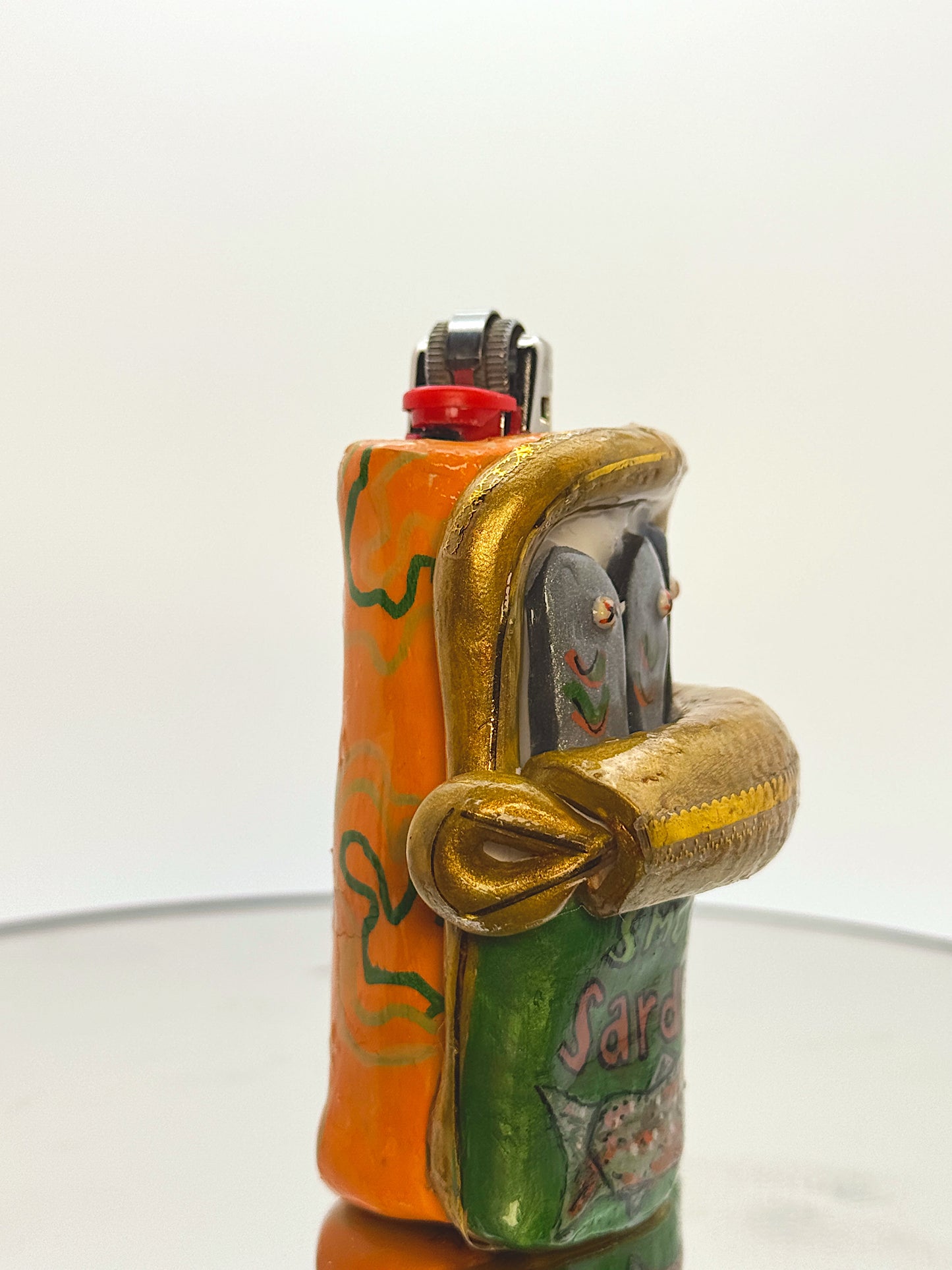 Smoked Sardines Lighter Case – Funny Handmade Polymer Clay Lighter Cover | Unique Gift for Smokers
