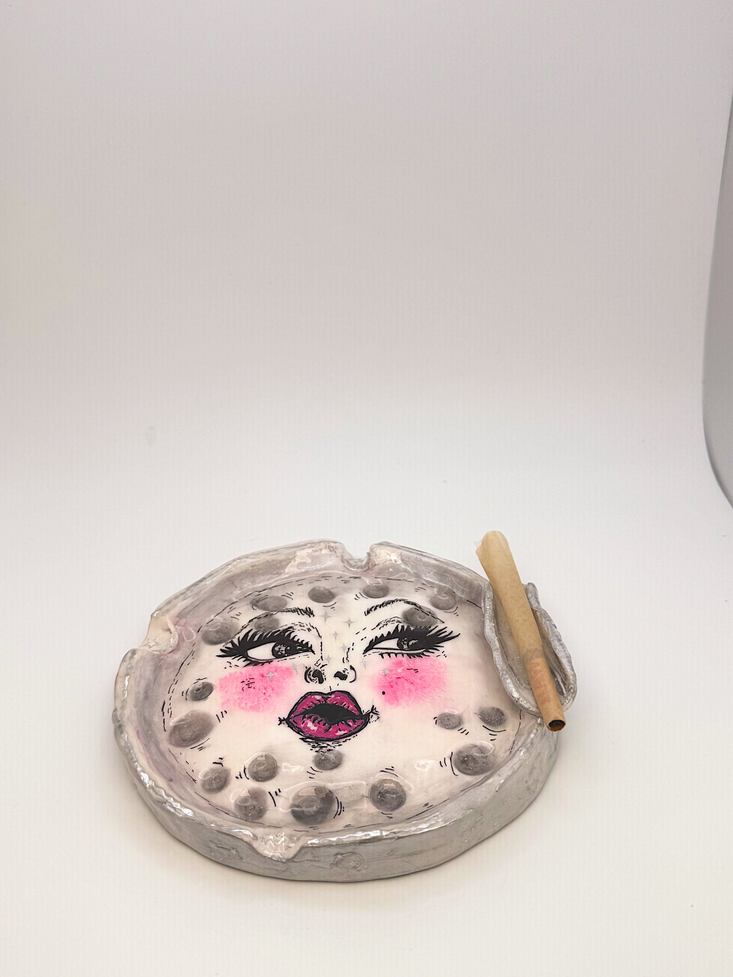 Handmade Moon Ashtray or Trinket Dish | Celestial Art | Viral Moon Face