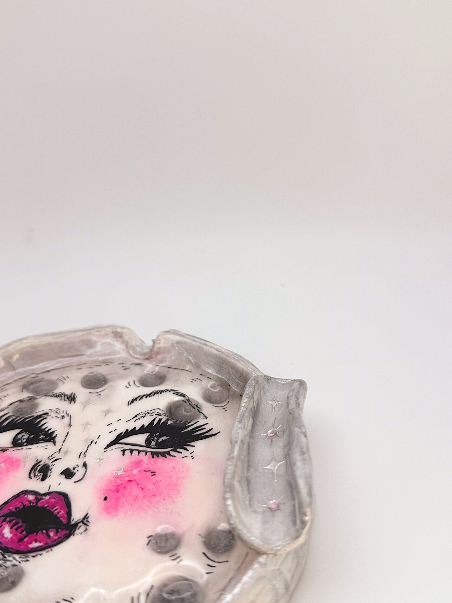 Handmade Moon Ashtray or Trinket Dish | Celestial Art | Viral Moon Face