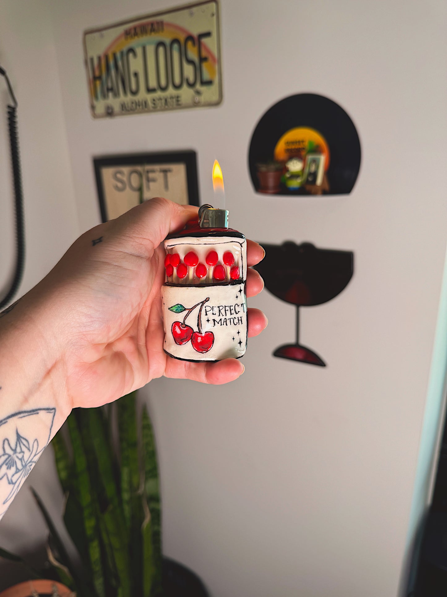 Handmade Cherry Matchbox Lighter Case