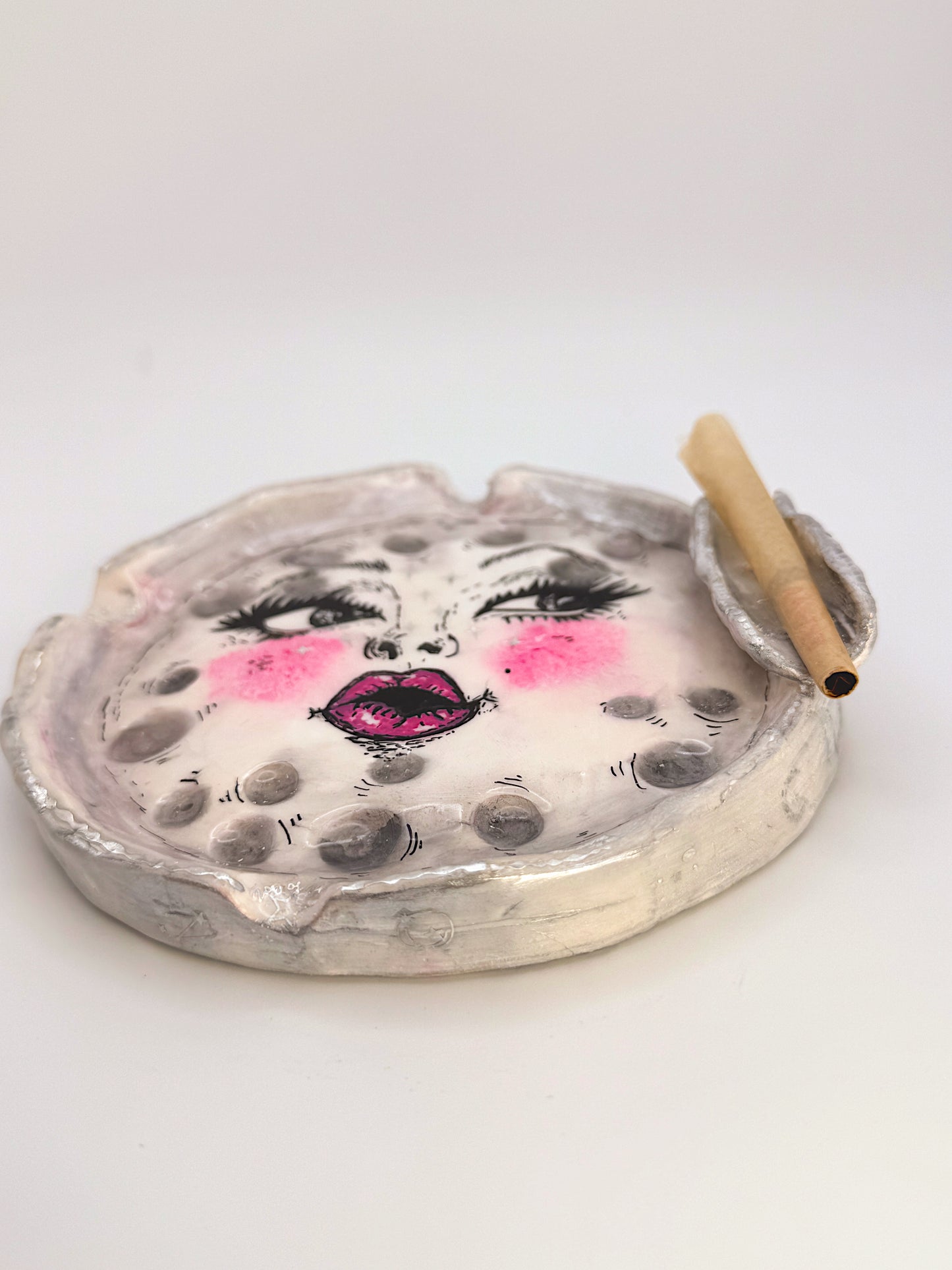 Handmade Moon Ashtray or Trinket Dish | Celestial Art | Viral Moon Face