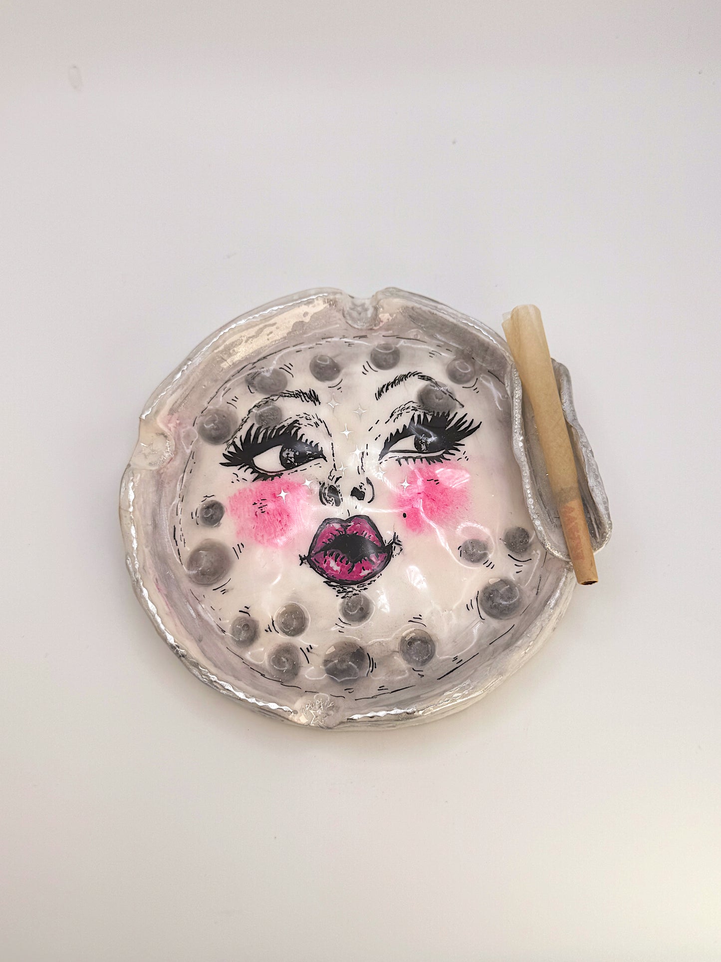 Handmade Moon Ashtray or Trinket Dish | Celestial Art | Viral Moon Face