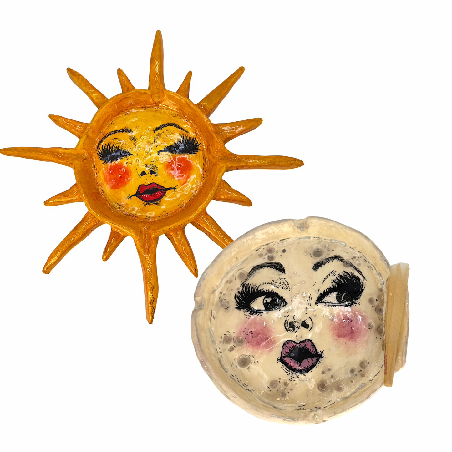 PREORDER Handmade Sun & Moon Ashtray/ Trinket Dish Set